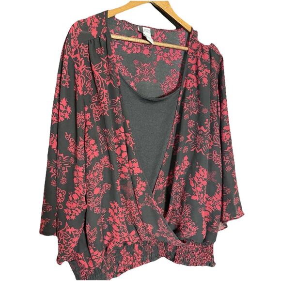 Studio 1940 Women's Red And Black Blouse vamp whimsigoth fairy plus 26 28‎ - Picture 1 of 9